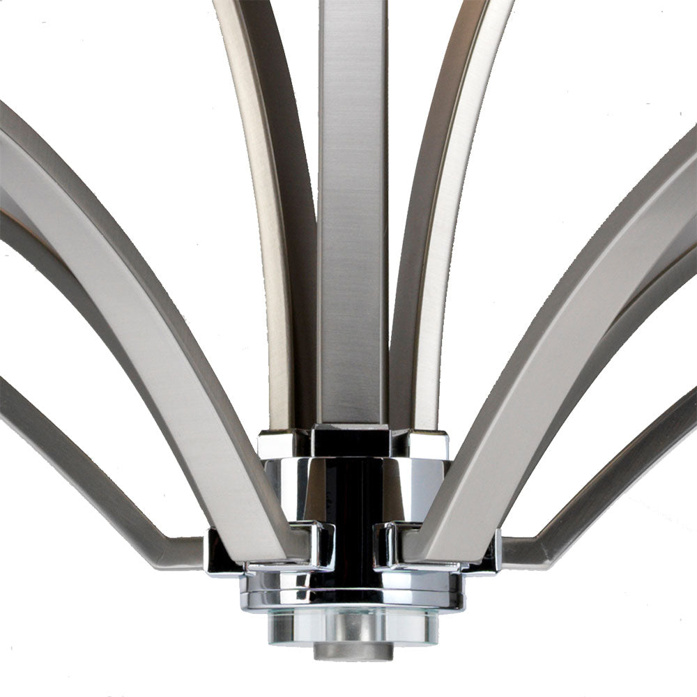 Prospect Park 9 Light Chandelier Satin Nickel / Chrome - FE-PROSPECT-PARK9