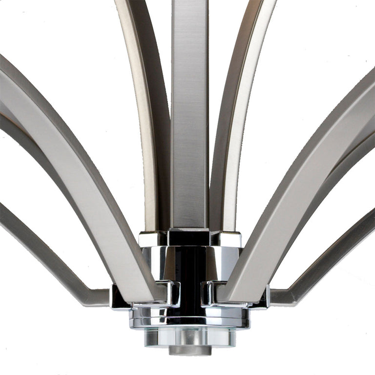 Prospect Park 9 Light Chandelier Satin Nickel / Chrome - FE-PROSPECT-PARK9