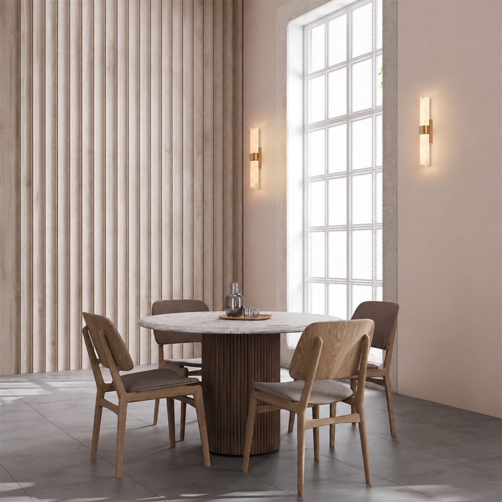 Interior Curved Faux Marble With Veining Effect Wall Light Medium - FLECHA1M