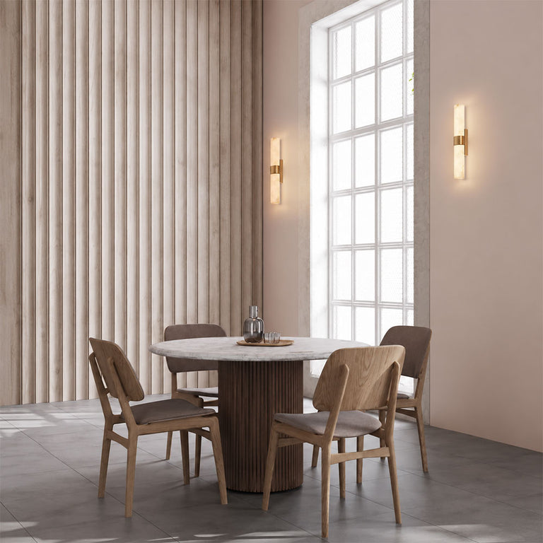 Interior Curved Faux Marble With Veining Effect Wall Light Medium - FLECHA1M