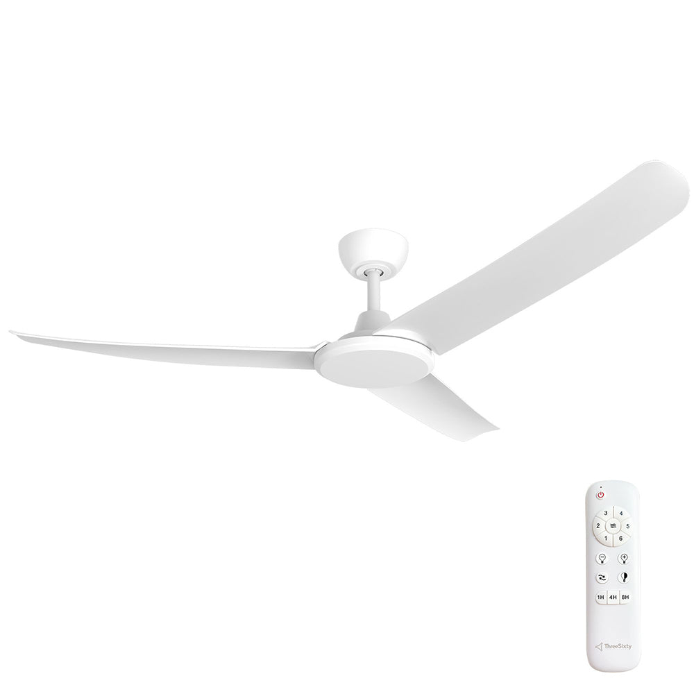 Flatjet (3/4/5) 56" DC Indoor / Outdoor Ceiling Fan Matt White Motor / White Polymer Blades - FLJ56MW