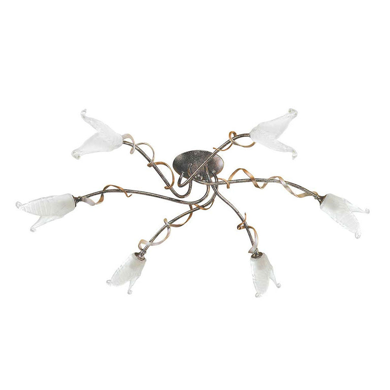 Fly 6 Light 18W Semi Flush Black / Silver / Gold - FLY6-SF-BRZ-ANT