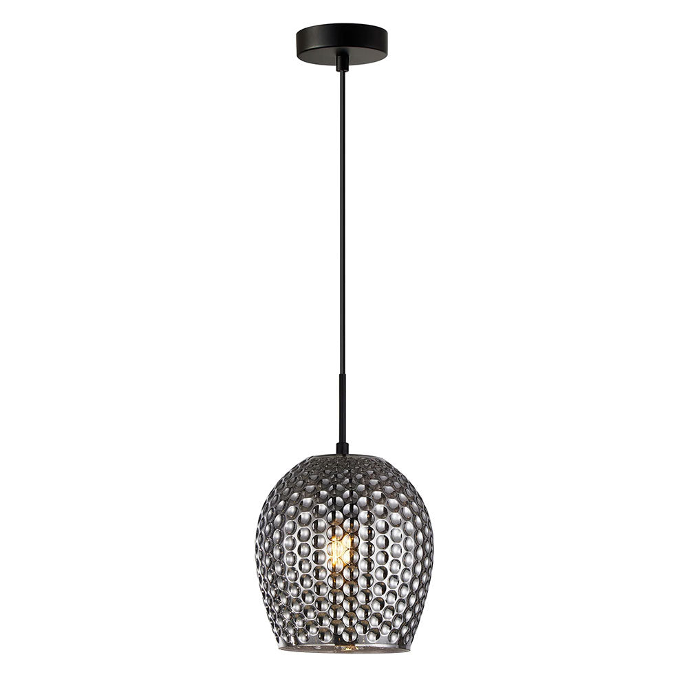 Interior Wine Glass Shape Dimpled Pendant Light Smokey Black - FOSSETTA2
