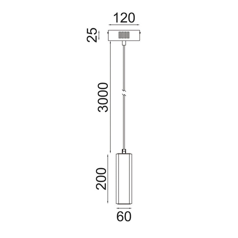 Interior LED Tri-CCT Glass With Curve Cylinder Pendant Clear - FRECCIA2