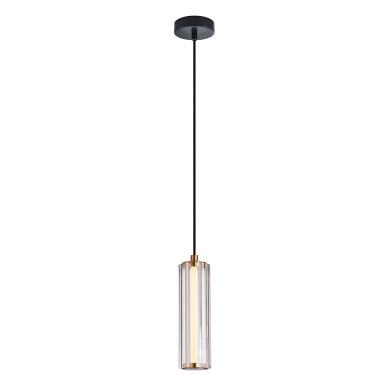 Interior LED Tri-CCT Glass With Curve Cylinder Pendant Clear - FRECCIA2