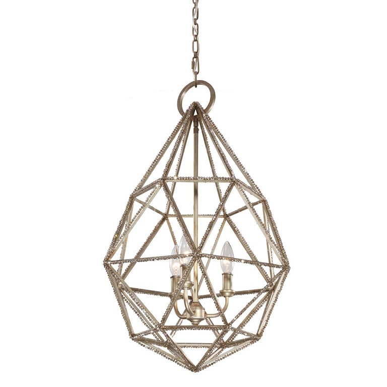 Marquise 3 Light Chandelier Burnished Silver - P1312BUS