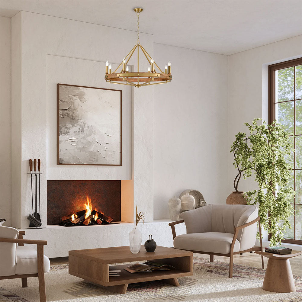 Funale 8 Light Pendant Satin Brass - FUNALE5
