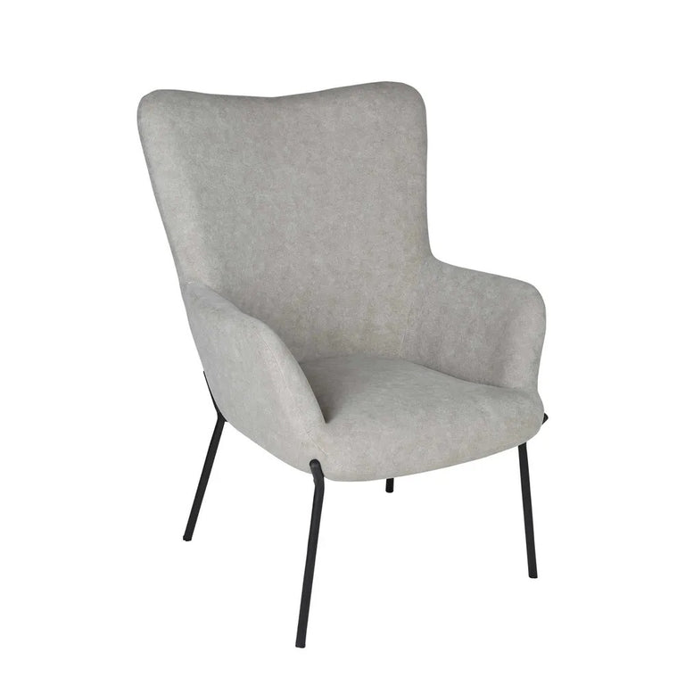 Justin Armchair With Stool Grey - FUR1151GRY