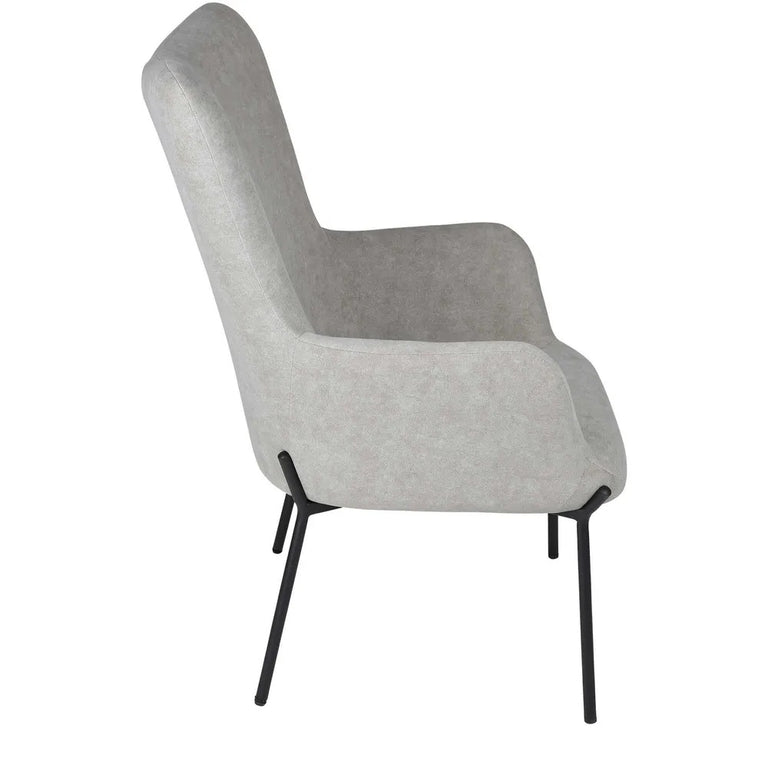 Justin Armchair With Stool Grey - FUR1151GRY