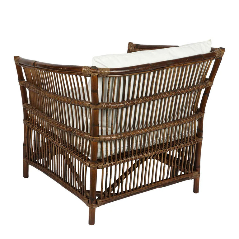 Alabama Rattan Armchair With Cushions Dark Antique - FUR1409