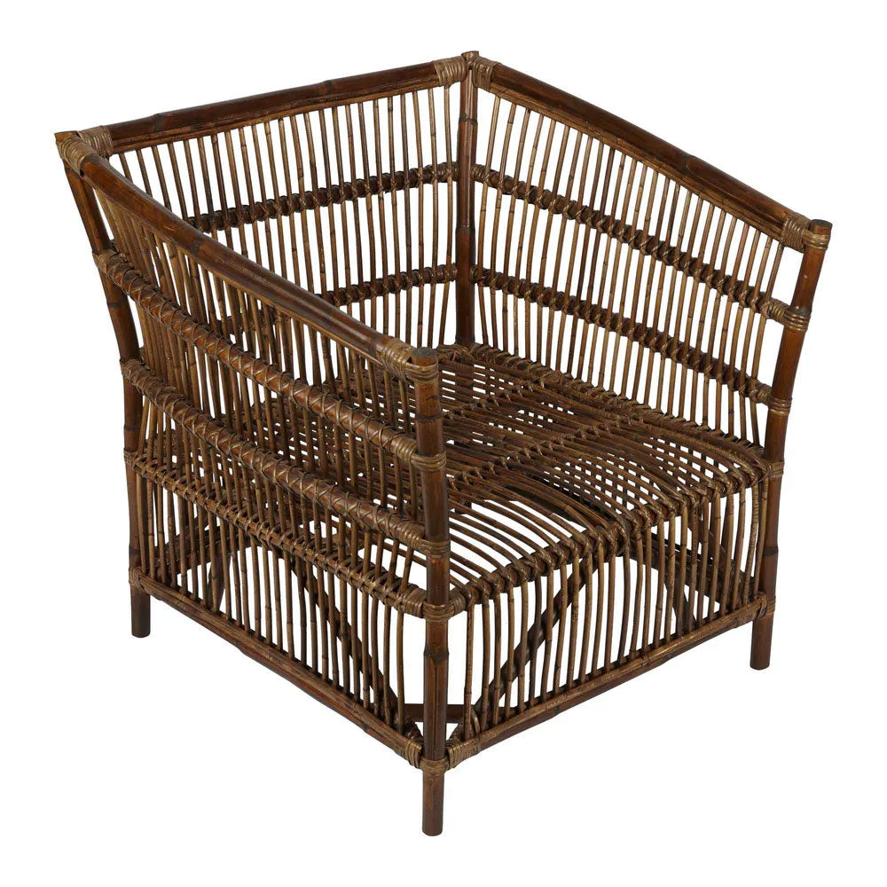 Alabama Rattan Armchair With Cushions Dark Antique - FUR1409
