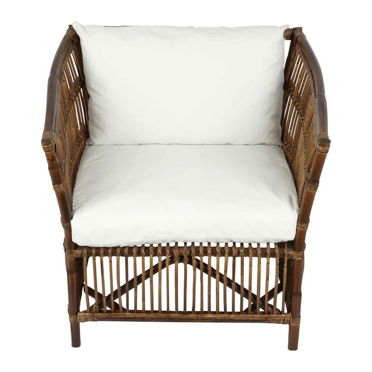 Alabama Rattan Armchair With Cushions Dark Antique - FUR1409