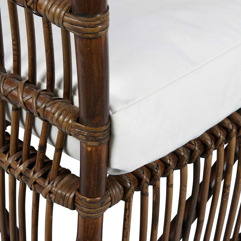 Alabama Rattan Armchair With Cushions Dark Antique - FUR1409