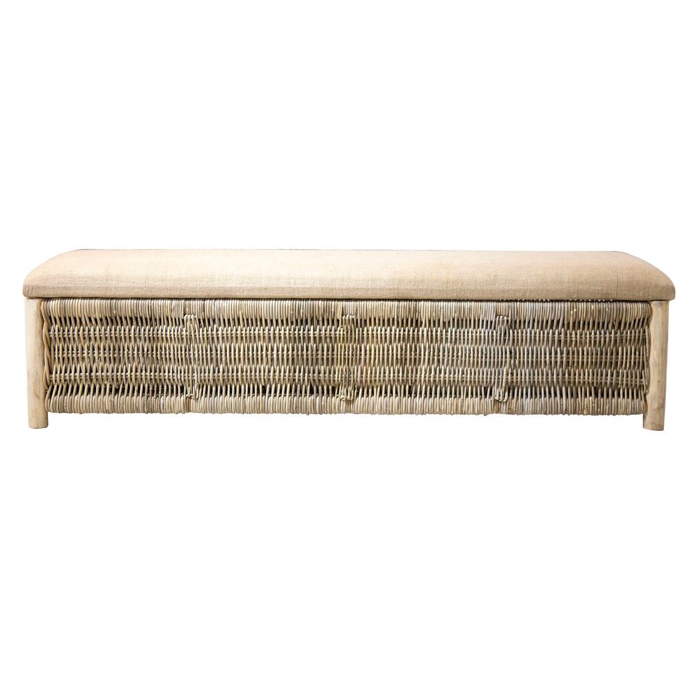 Cancun Wicker Bench Natural - FUR486GRY