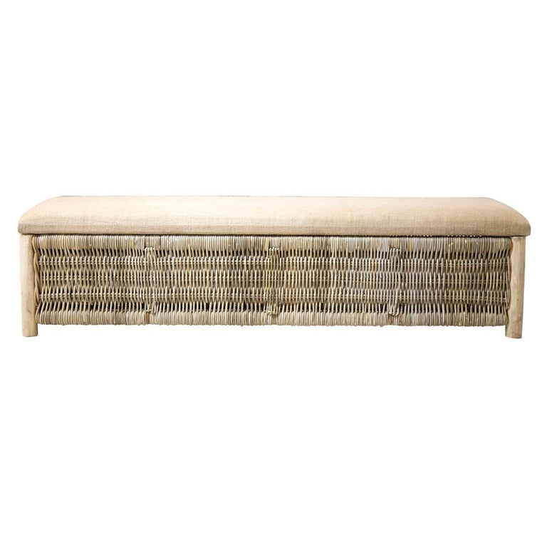 Cancun Wicker Bench Natural - FUR486GRY