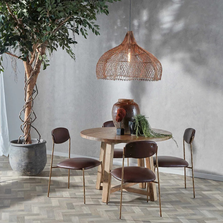 Denver Round 1100mm Dining Table Oak Timber Natural - FUR661NAT