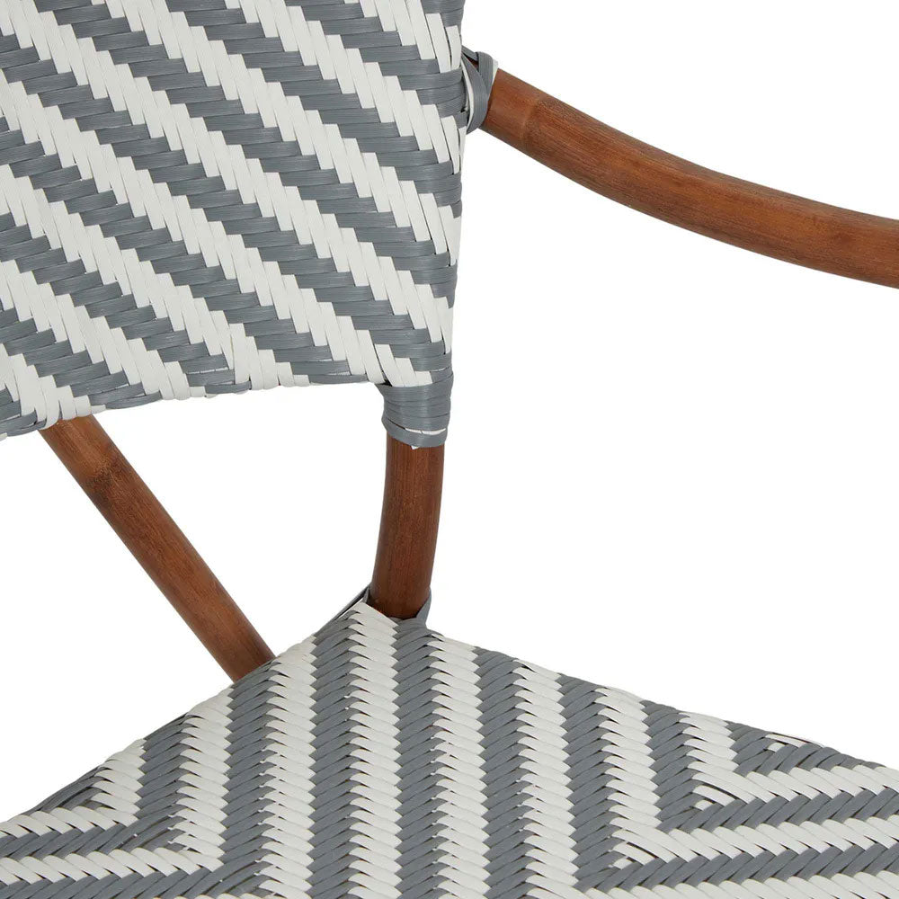 Normandy Rattan Arm Chair Grey - FUR719GRY
