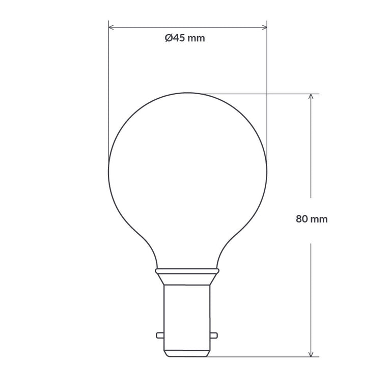 Filament Frosted Fancy Round LED 4W B15 Dimmable / Warm White - F415-G45-F-27K