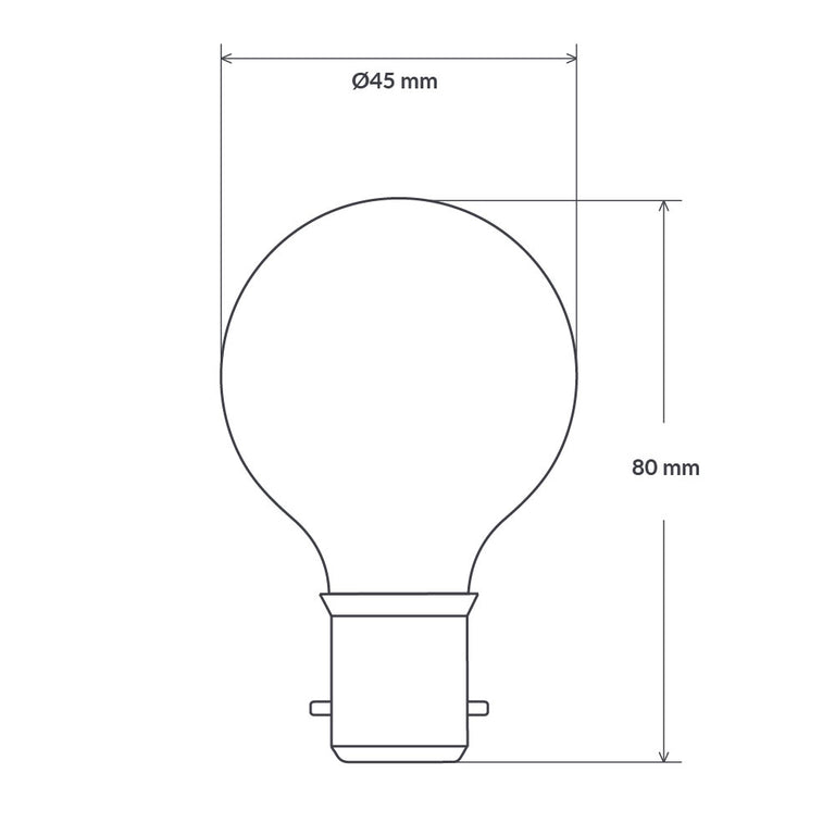 Filament Frosted Fancy Round LED 6W B22 Dimmable / Warm White - F622-G45-F-27K