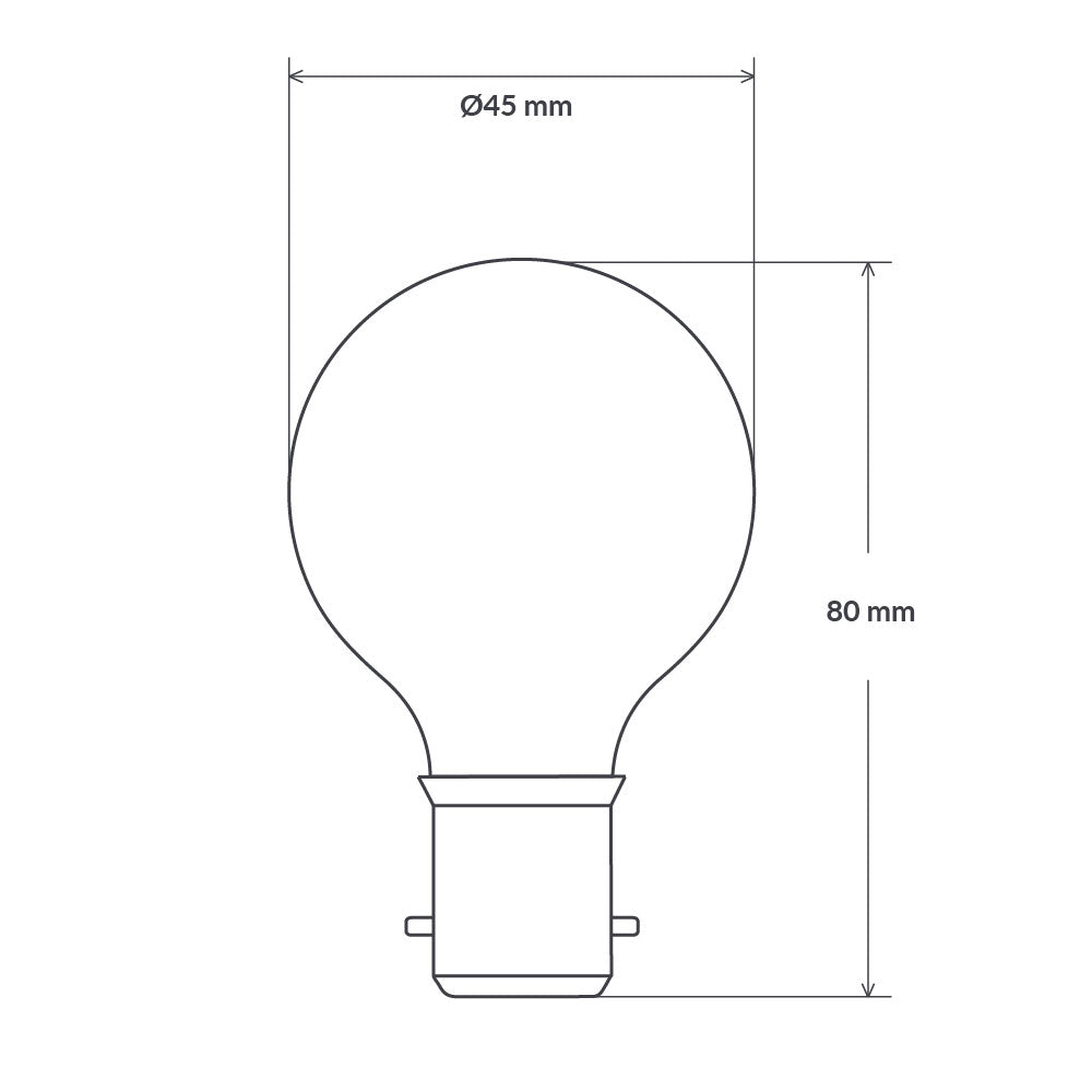 Filament Frosted Fancy Round LED 5.5W B22 Dimmable / Warm White - F5.522-G45-F-27K