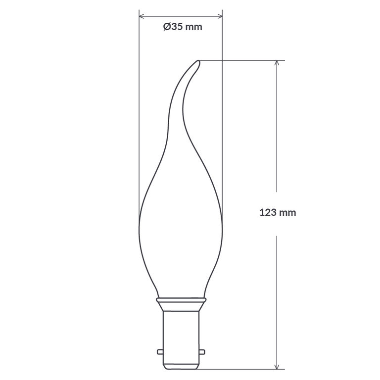 Filament Frosted Flame Candle LED 4W B15 Dimmable / Warm White - F415-C35T-F-27K