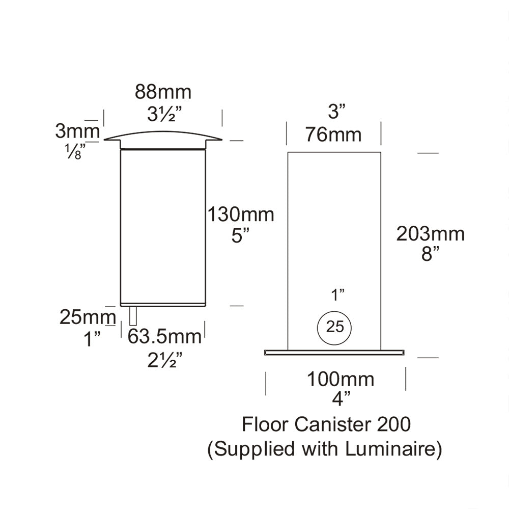 Floor Lite Dark Lighter 12V / 24V Stainless Steel - FLDK/SS