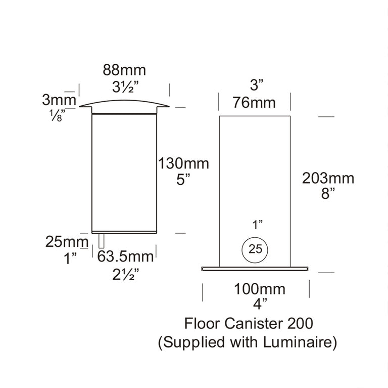 Floor Lite Dark Lighter 12V / 24V Stainless Steel - FLDK/SS