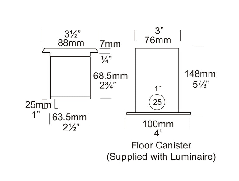 Floor Lite Square 12V / 24V Stainless Steel - FLSQ/LU/SS