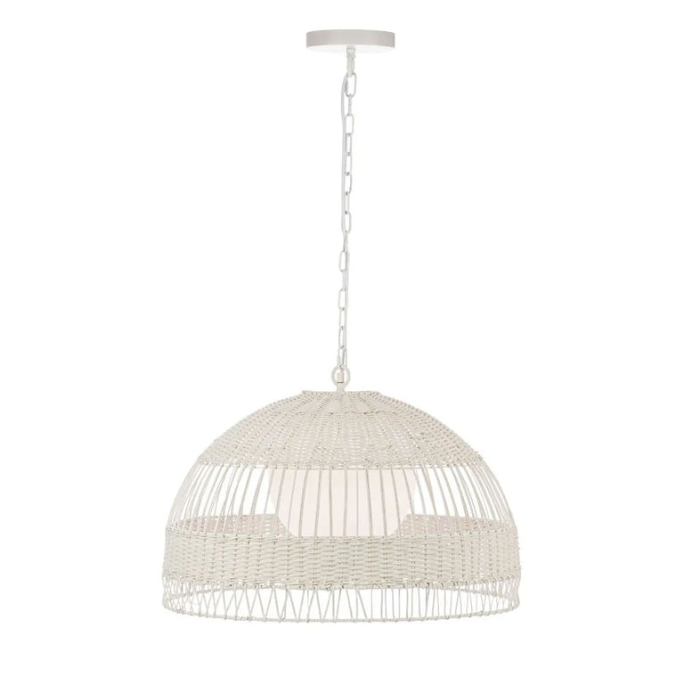 Fortaleza Rattan Pendant Large White - 20878
