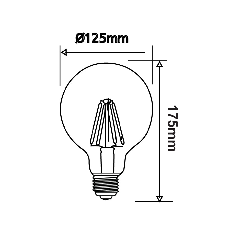 Filament Frosted G125 LED 8W E27 Dimmable / Warm White - G12510