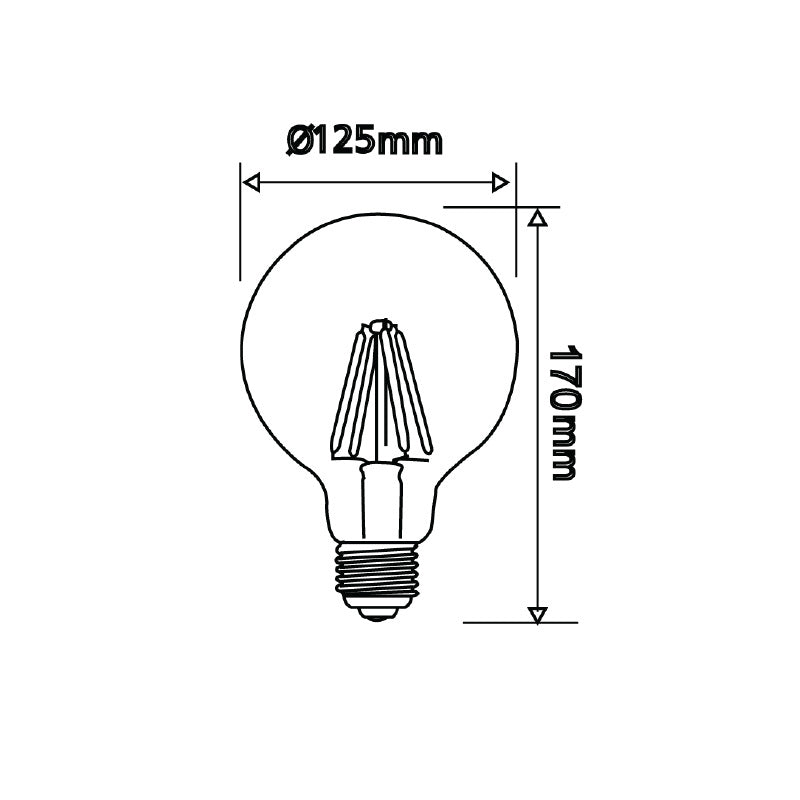 Filament Spherical G125 LED 8W E27 Dimmable / Warm White - CF24DIM