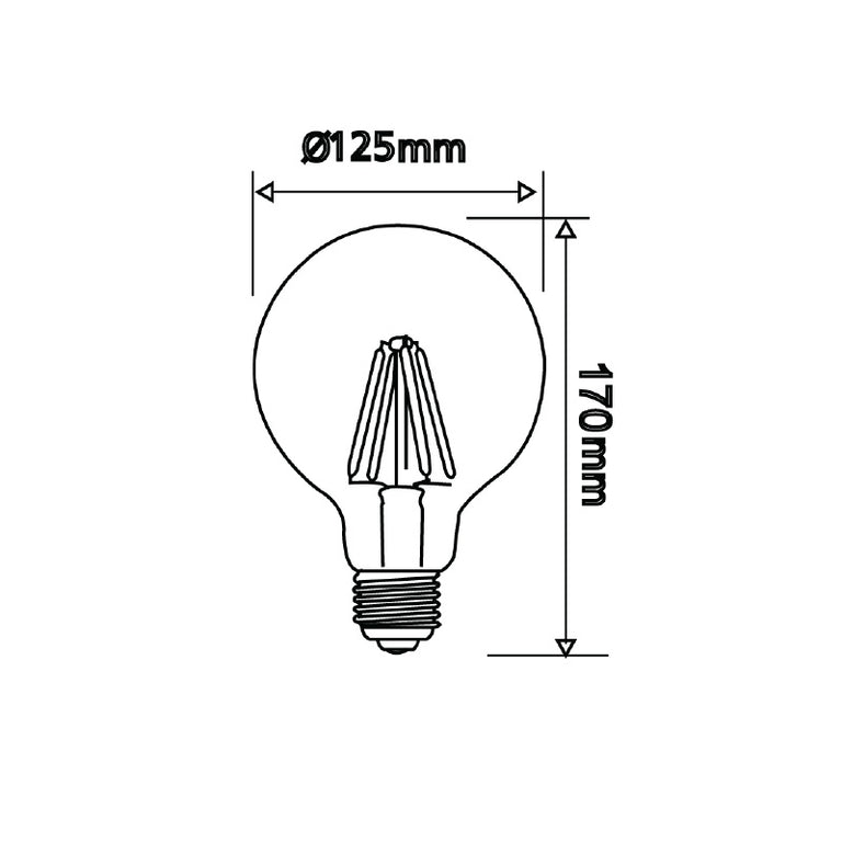 Filament Spherical G125 LED 8W E27 Dimmable / Warm White - CF24DIM