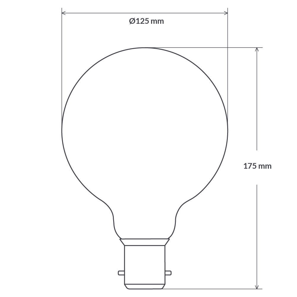 Filament Clear G125 LED 8W B22 Dimmable / Natural White - F822-G125-C-40K