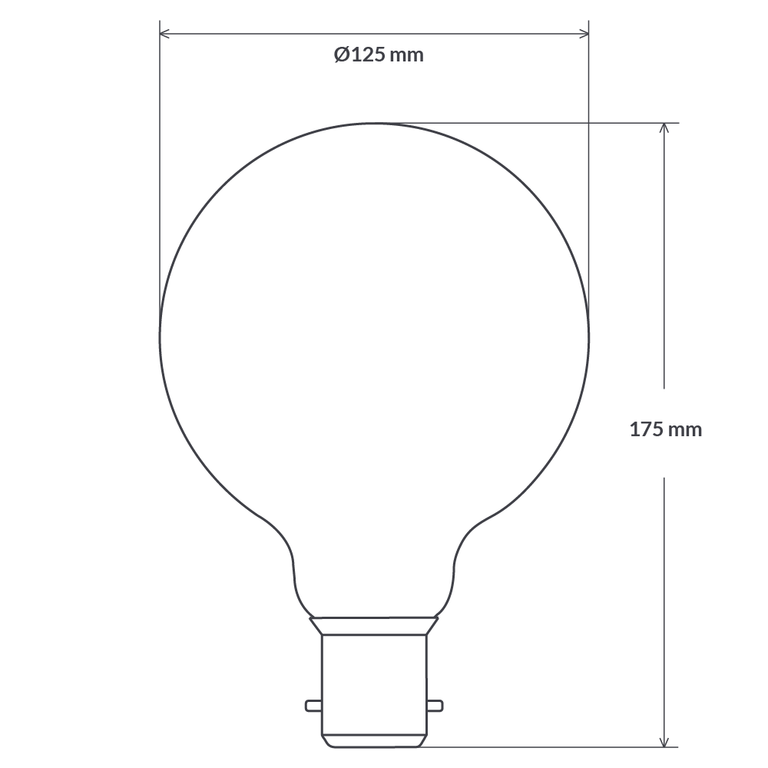 Filament Clear Spiral G125 LED 4W B22 Dimmable / Extra Warm White - F422-G125S-C