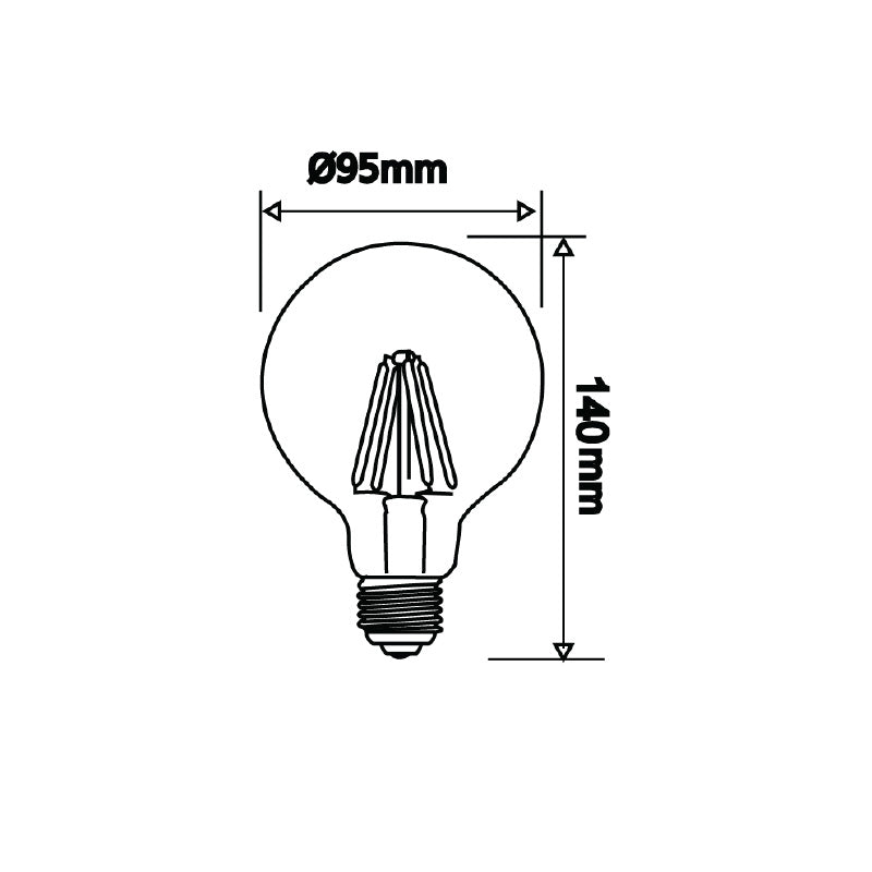 Filament Frosted G95 LED 6W E27 Dimmable / Warm White - G9510