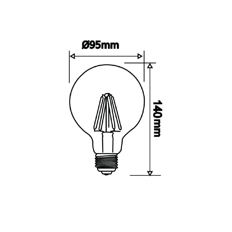Filament Frosted G95 LED 6W E27 Dimmable / Daylight - G9512