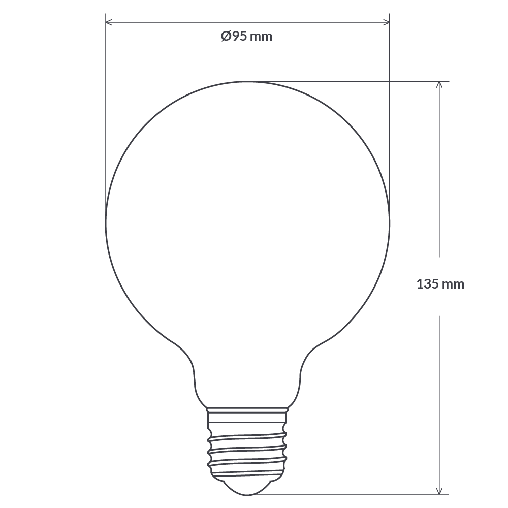 Filament Opal G95 LED 7.2W E27 Dimmable / Warm White - F7.227-G95-M-27K