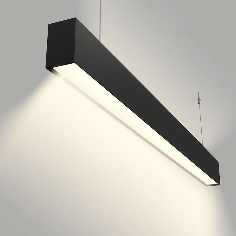 Gamma 40W / 50W / 60W 1800mm Linear LED Pendant Black / Tri-Colour - UGAMMA-V2-BLK-1.8M
