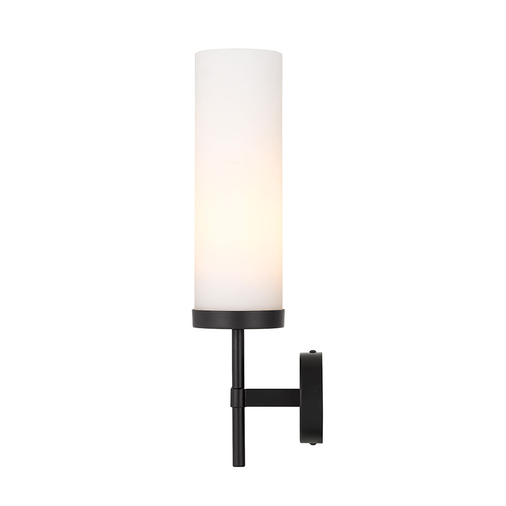 Garot 1 Light Wall Light Black / Opal Matt - GAROT WB-BKOP