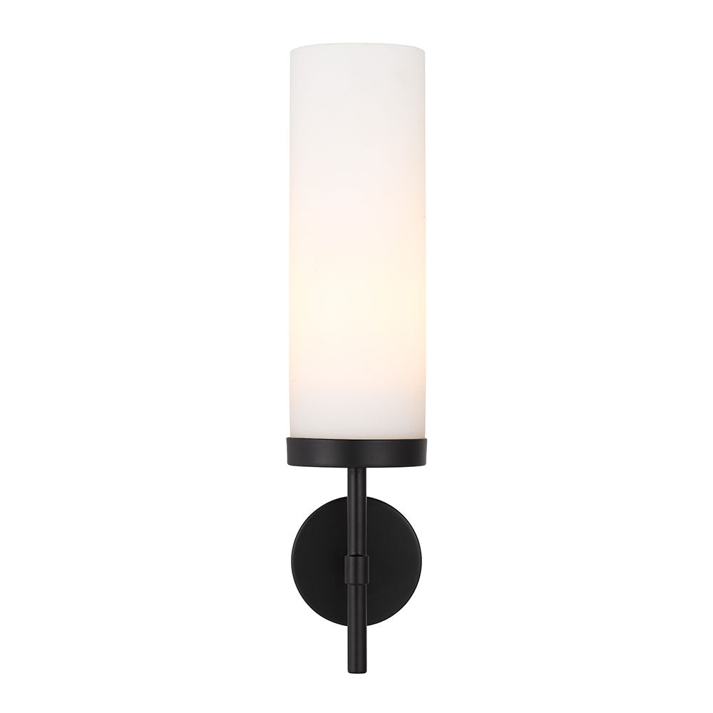 Garot 1 Light Wall Light Black / Opal Matt - GAROT WB-BKOP
