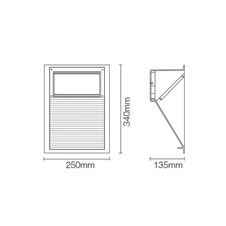Compatta 26W Recessed Outdoor Wall Light Black - GC5022-BL