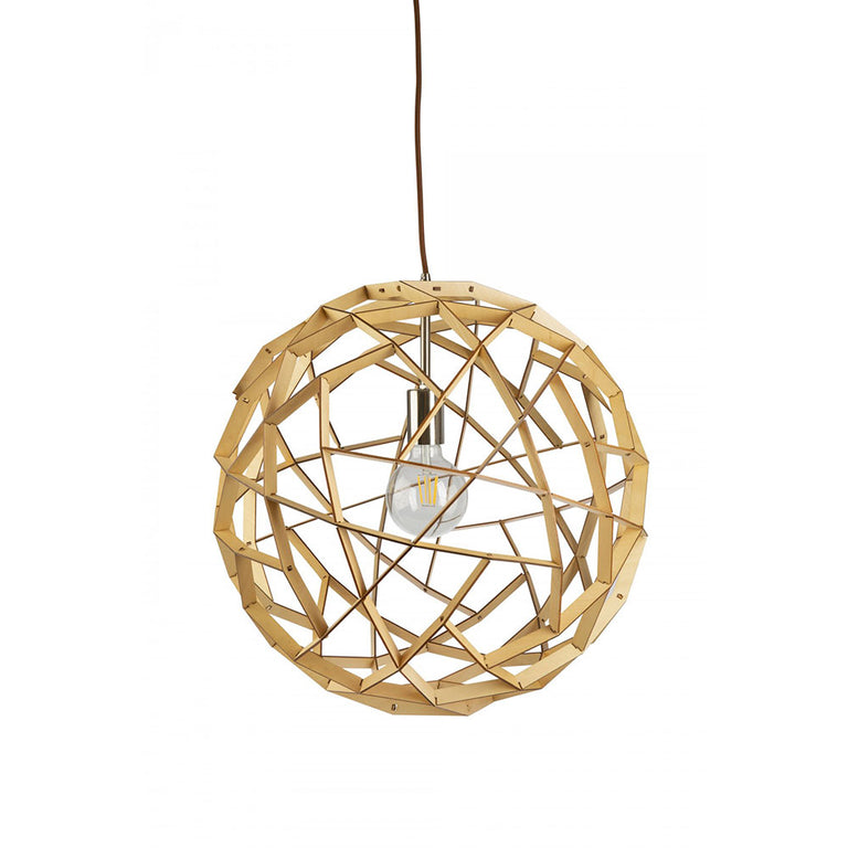 Geogro 1 Light Timber Large Pendant Wood - GEOGRO-D600-Wood