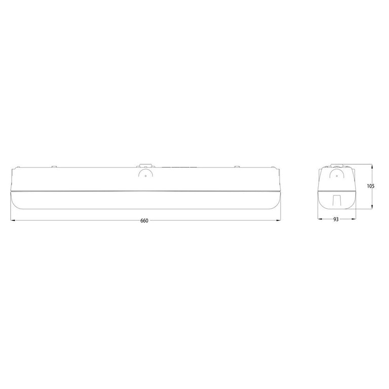 Gibraltar 15W LED Vandal Proof Batten Grey / Tri-Colour - SL9722/15TC