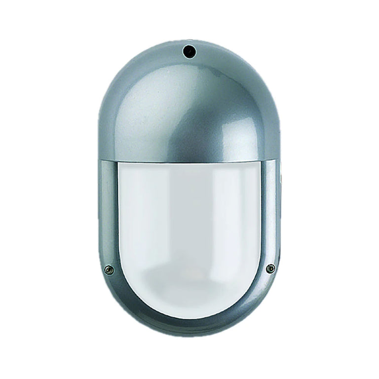 Kasko Oval Eyelid E27 IP65 Bulkhead Silver - GK8790-SI