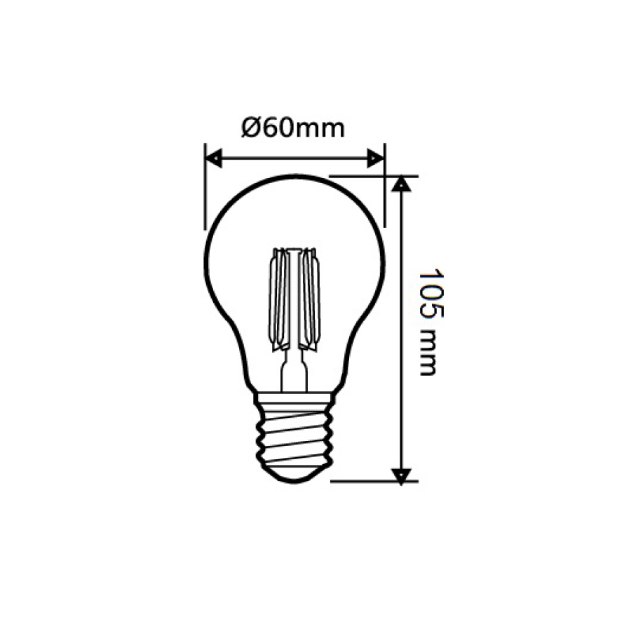 Filament Frosted GLS LED 8W E27 Dimmable / Daylight - GLS39D