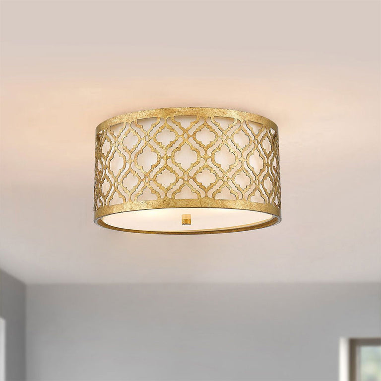 Arabella 2 Light Flush Mount Distressed Gold - GN-ARABELLA-F