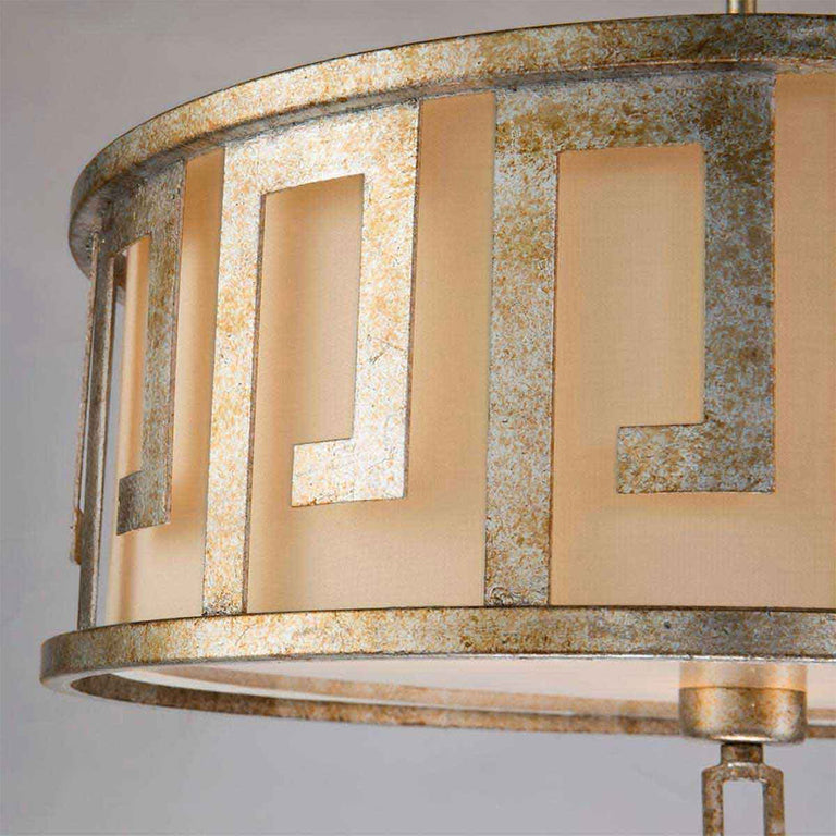 Lemuria 3 Light Duo-Mount Large Pendant Distressed Gold - GN-LEMURIA-P-L