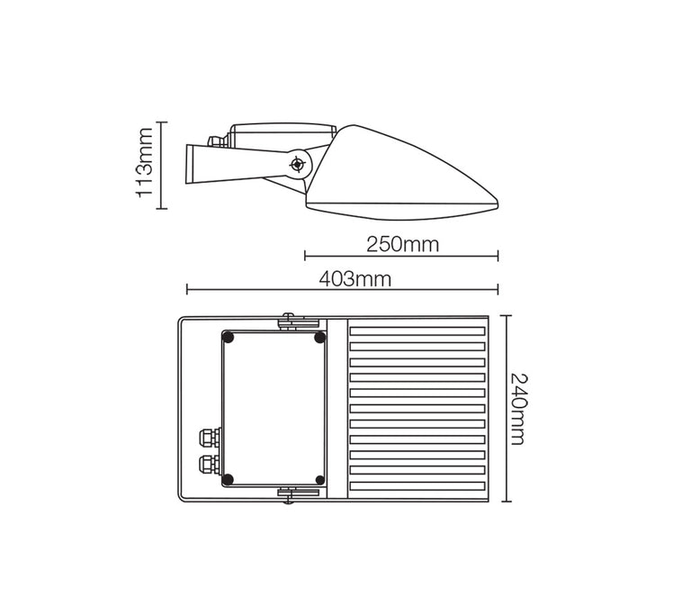 Onda Fluorescent Flood Light IP66 Charcoal - GO4363-CC