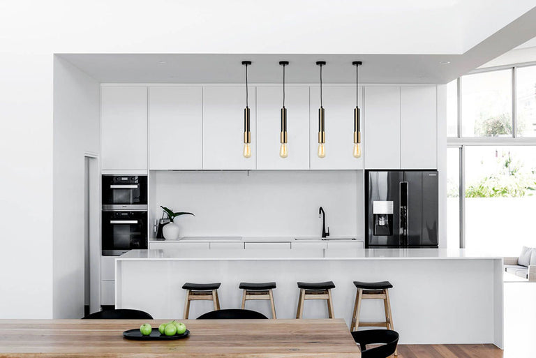 Golda Vertical Plate 1 Light Pendant Matt Black / Antique Brass - GOLDA2
