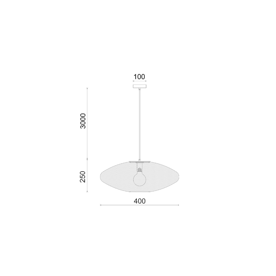 Interior Oval Small Stainless Steel Pendant Champagne Gold - GOLPE2